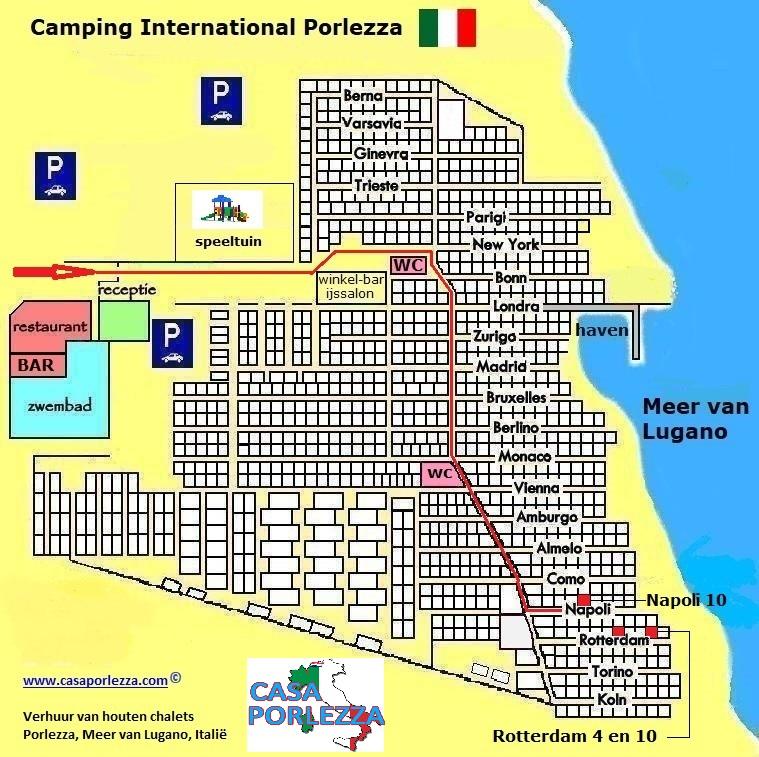 Plattegrond camping Porlezza 2022